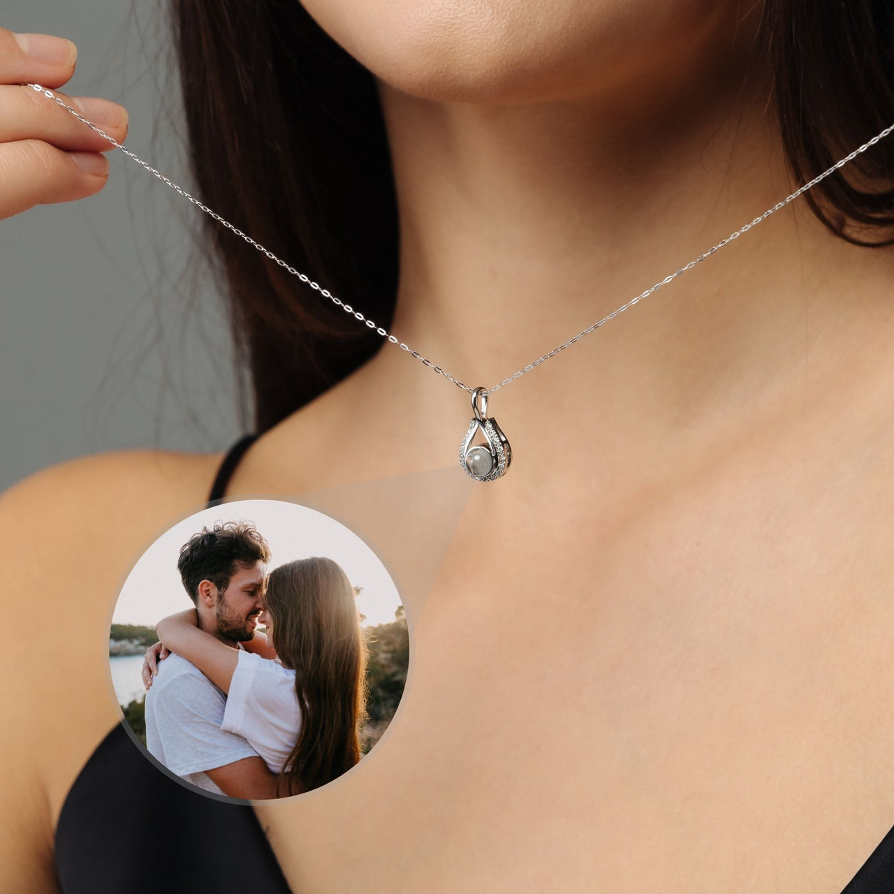 Drop Photo Necklace